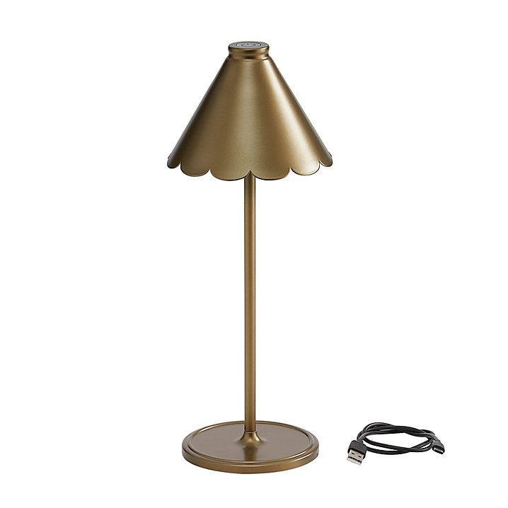 Kit Scalloped LED Lamp & Rechargeable Battery with 3 Brightness Levels | Ballard Designs, Inc.