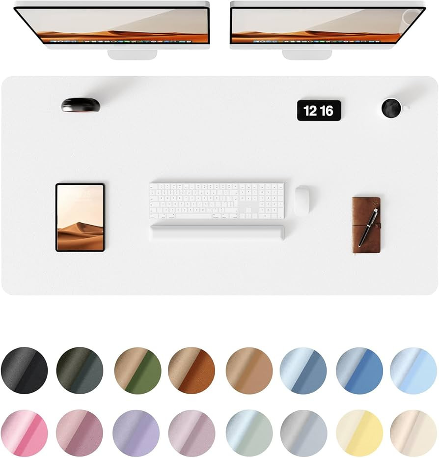 YSAGi Leather Desk Pad Protector, Office Desk Mat, Large Mouse Pad, Non-Slip PU Leather Desk Blotter, Laptop Desk Pad, Waterproof Desk Writing Pad for Office and Home (White, 47.2" x 23.6") | Amazon (US)