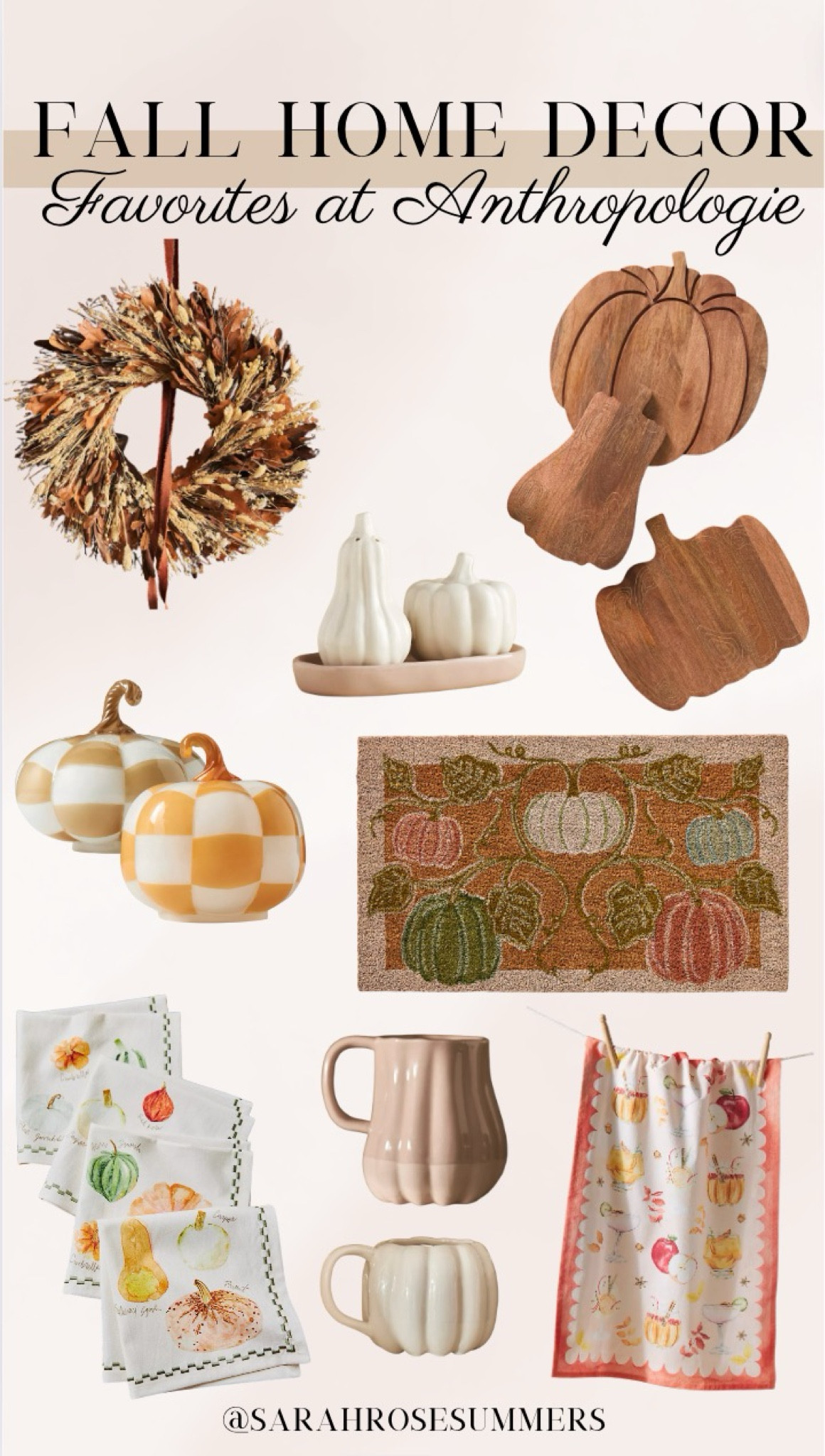Fall home decor favorites at Anthropologie. Fall napkins, fall dish towels, glass pumpkins, pumpkin serving dishes, pumpkin mugs, pumpkin salt & pepper shaker, and fall wreath. 

#LTKSeasonal #LTKHome