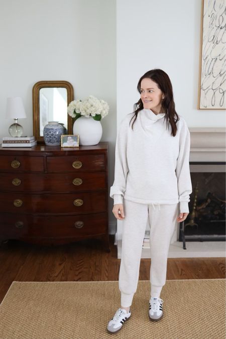 I love these pieces from Varley - I have these pants in a few colors - they are SO cozy and fit so well, and are perfect for working from home, hanging out with the kids, and going out, too. Wearing both pieces in a small. I’m 5’5 and size 26/27. #invarley #ad

#LTKMostLoved #LTKstyletip #LTKfamily