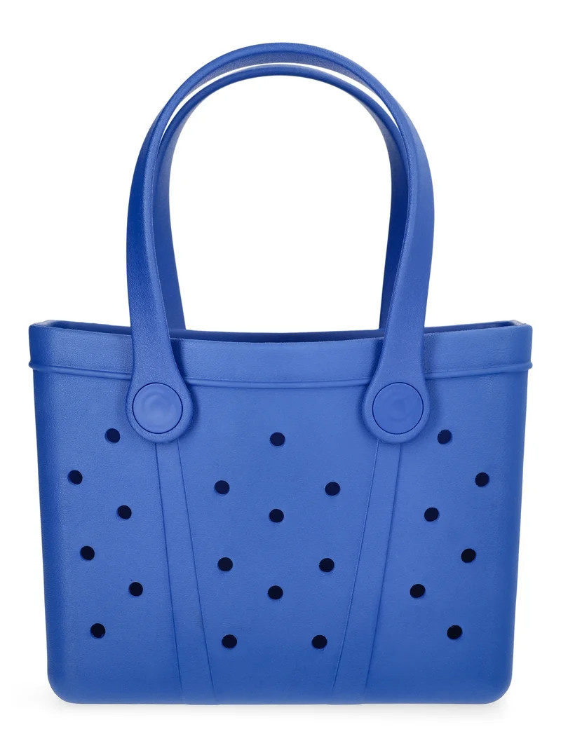 Time and Tru Women's Lightweight Mini Beach Tote Bag, Blue | Walmart (US)