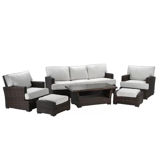 Adain 7 Piece Rattan Sofa Seating Group with Cushions | Wayfair North America