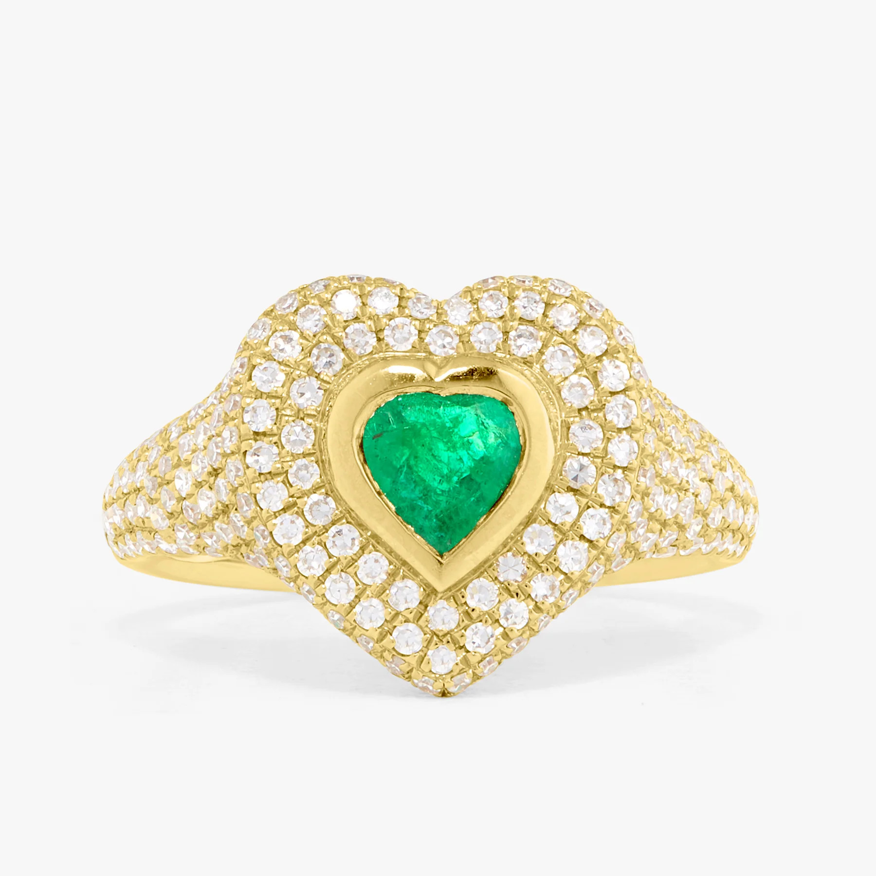 Mama Heart Pave Diamond Signet Ring | RW Fine Jewelry
