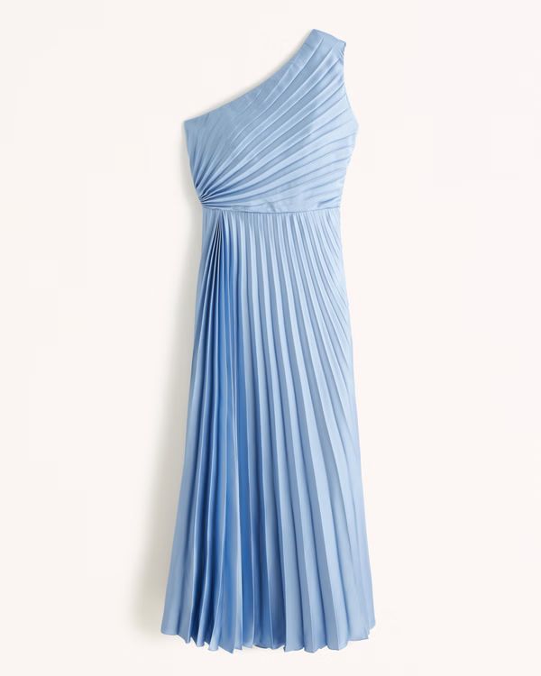 Women's One-Shoulder Pleated Maxi Dress | Women's Clearance | Abercrombie.com | Abercrombie & Fitch (US)