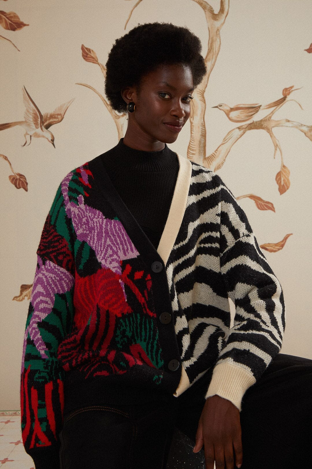Mixed Zebra Prints Knit Cardigan | Farm Rio UK