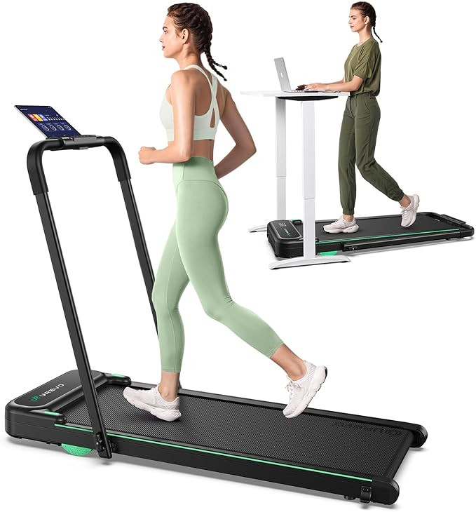 UREVO Strol 2E Smart 2-in-1 Folding Treadmill, Compact Walking Pad with Safety Handle, Plug and P... | Amazon (US)