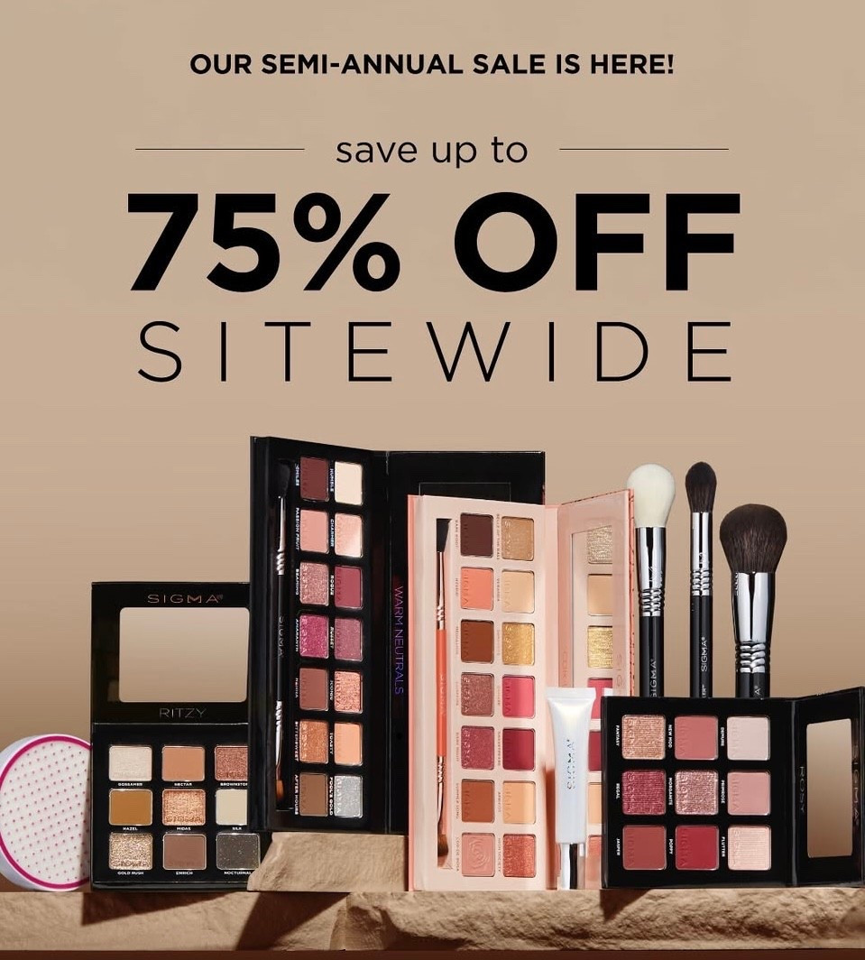 Site wide sale at Sigma beauty ✨