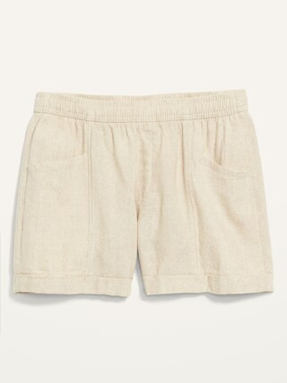 High-Waisted Linen-Blend Shorts for Women -- 3.5-inch inseam | Old Navy (US)