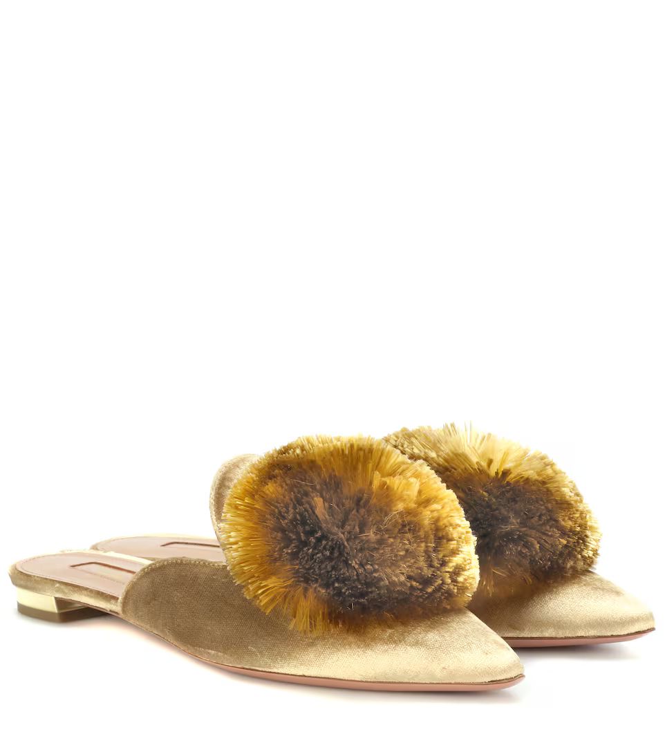 Exklusiv bei mytheresa.com – Slippers Powder Puff aus Samt | Mytheresa (DACH)