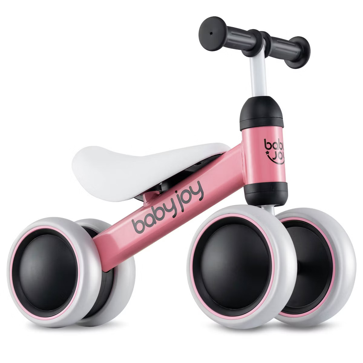 Babyjoy 4 Wheels Baby Balance Bike for 2 Years Old Boys Girls with Soft Seat Ride On Toy Pink | Target