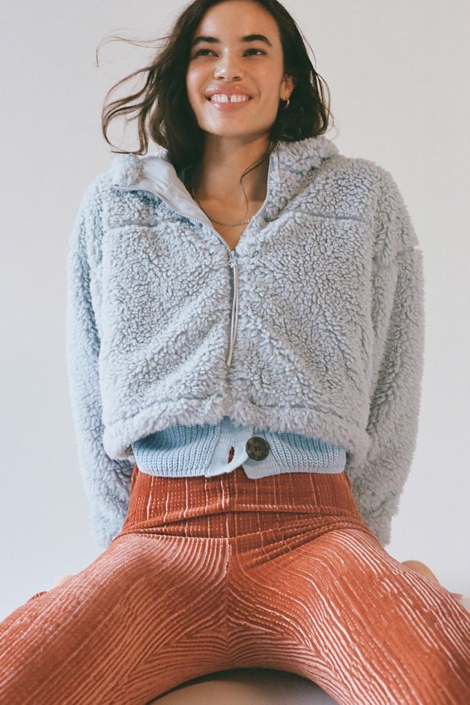 BDG Hooded Cropped Teddy Jacket | Urban Outfitters (US and RoW)