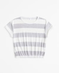 pattern waffle cropped cinched hem tee | Abercrombie & Fitch (US)