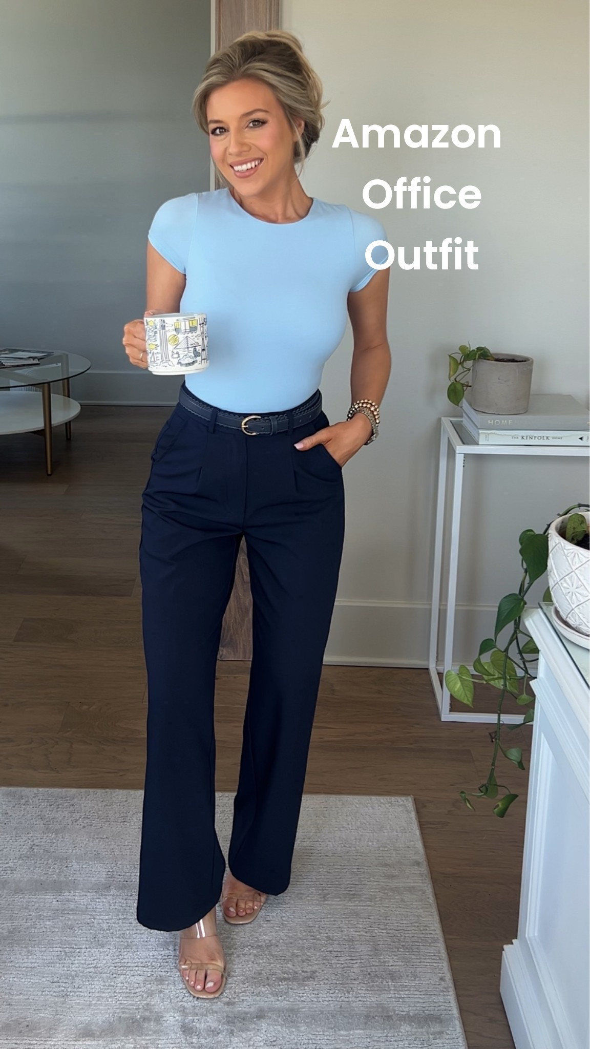 A business casual outfit that you can wear on repeat and it’s all from Amazon! 

Love this look so much! 

Wearing size XS in wide leg pants. Small in bodysuit! 

#businesscasual #workwear #navypants #amazonoutfits #amazonworkwear