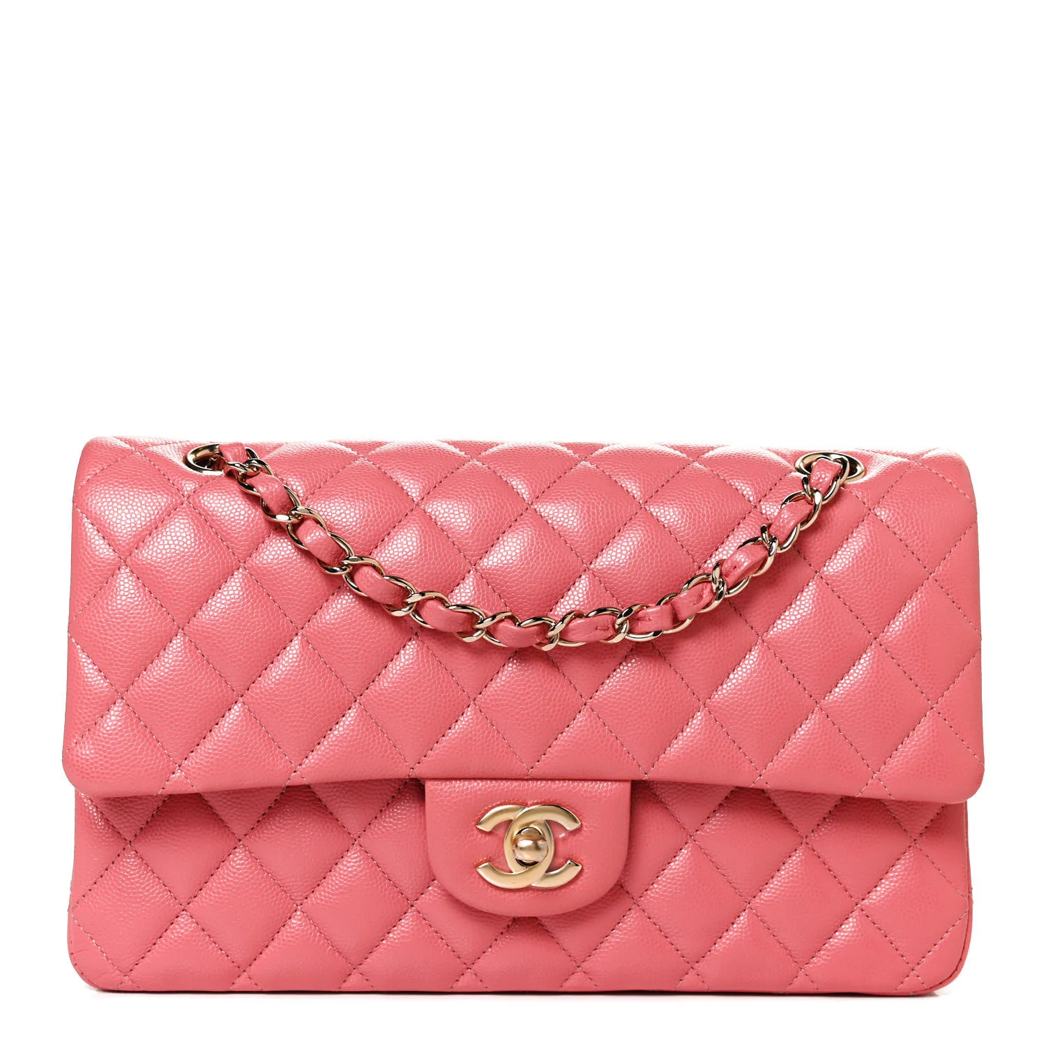 CHANEL Caviar Quilted Medium Double Flap Pink | FASHIONPHILE | Fashionphile