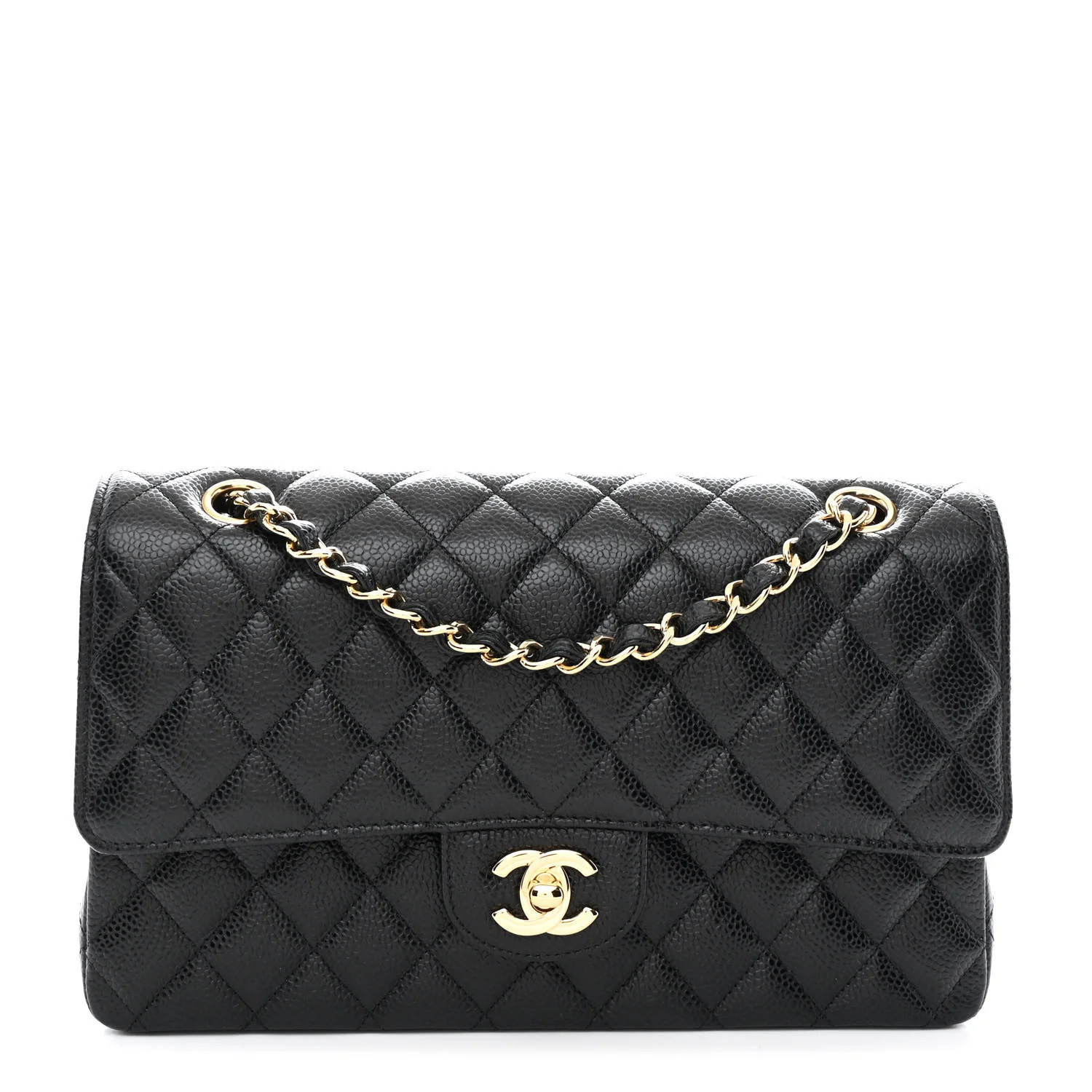 Chanel Caviar Quilted Medium Double Flap Black | FASHIONPHILE (US)