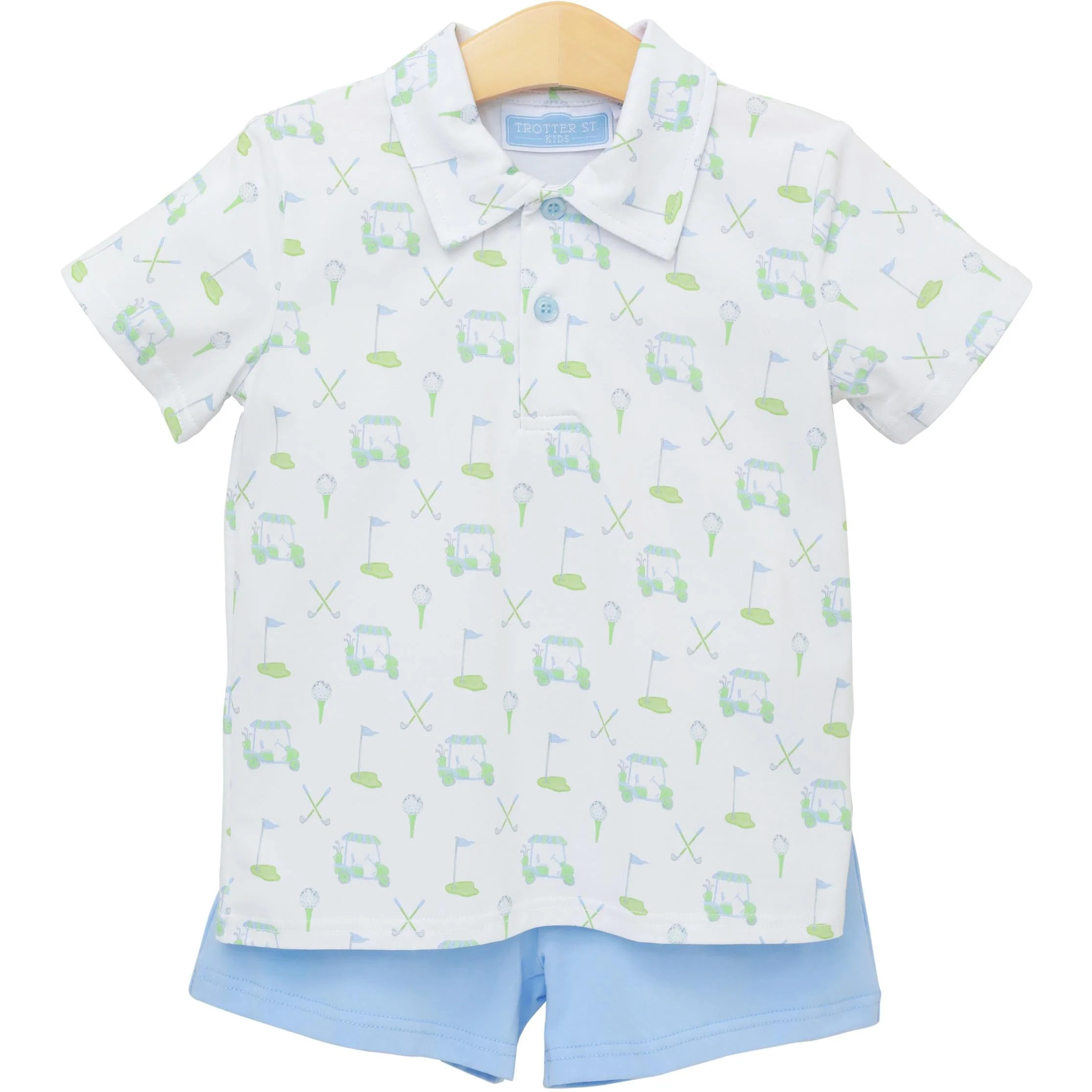 Trotter Street Kids Caddy Club Polo Short Set | Persnickety