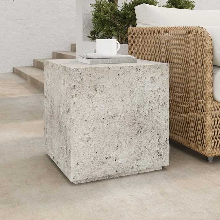 Malfa Outdoor Square Side Table (17.75") | West Elm (US)