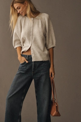 By Anthropologie Puff-Sleeve Cardigan Sweater | Anthropologie (US)