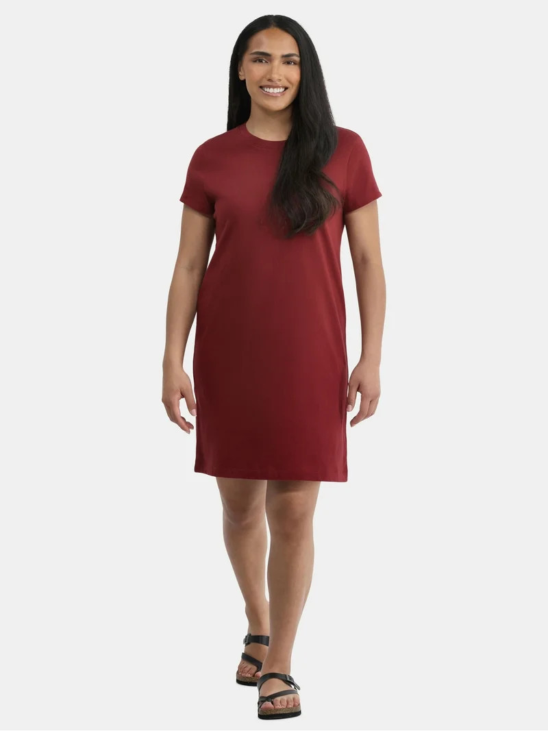 Time and Tru Women's Cotton T-Shirt Dress, Sizes XS-XXXL | Walmart (US)
