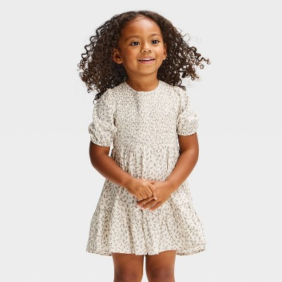 Toddler Girls' Juniper Shore Short Sleeve Woven Floral Dress - Blue/Ivory 5T | Target