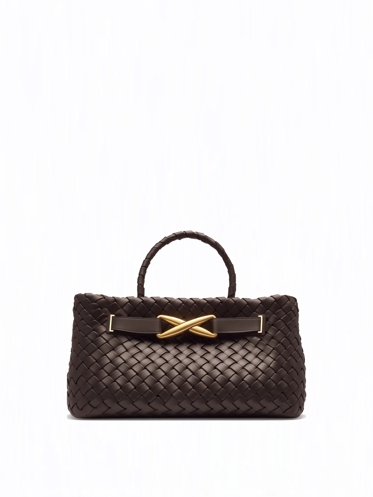 Elora Woven Tote Bag - Dark Brown | JW PEI US