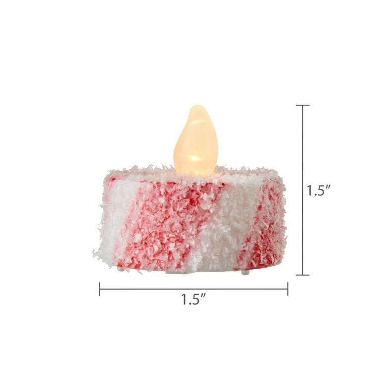 LED Flameless Tealight Candy Christmas Candles, Multicolor, 6 Count, by Holiday Time | Walmart (US)