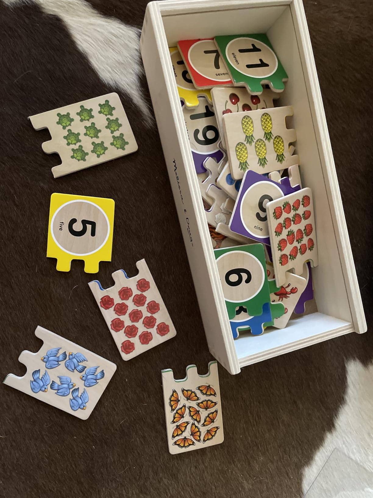 Melissa & Doug Self-Correcting Wooden Number Puzzles with Storage Box (40 pcs) | Amazon (US)