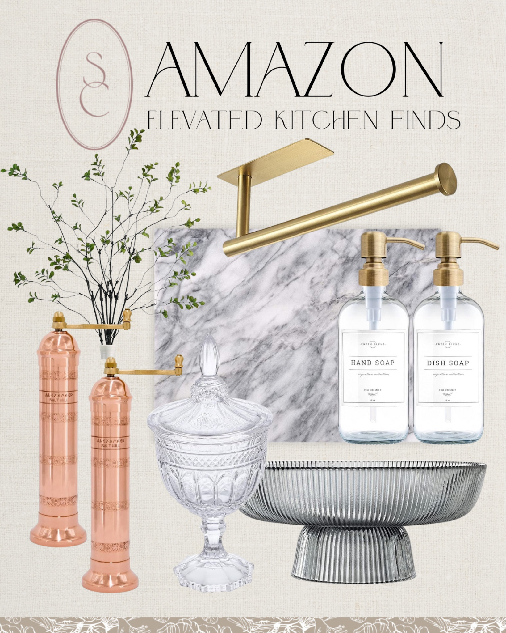 Amazon elevated kitchen finds all in sale right now during Prime Day!!! Including this marble riser, decorative bowl, salt grinder, faux stems, paper towel holder, soap dispenser, and candy dish. 

prime day, prime day sale, prime day deals, sale alert, Amazon prime, kitchen finds, summer sales

#creatorfavorites2024

#LTKStyleTip #LTKHome #LTKSaleAlert
