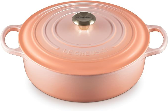 Le Creuset Enameled Cast Iron Signature Round Wide Oven, 6.75qt., Peche | Amazon (US)