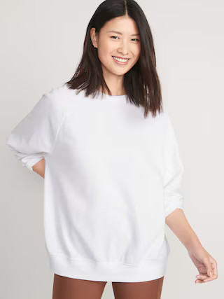 Oversized French Terry Tunic Sweatshirt for Women | Old Navy (US)
