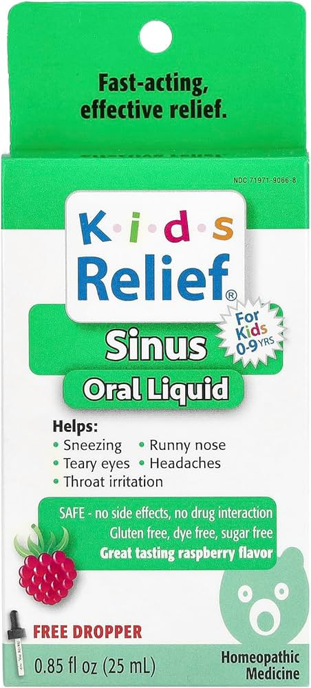 Kids Relief for Sinus-Oral Liquid for Ages 0-9 Years Raspberry, 0.85 Fl Oz | Amazon (US)