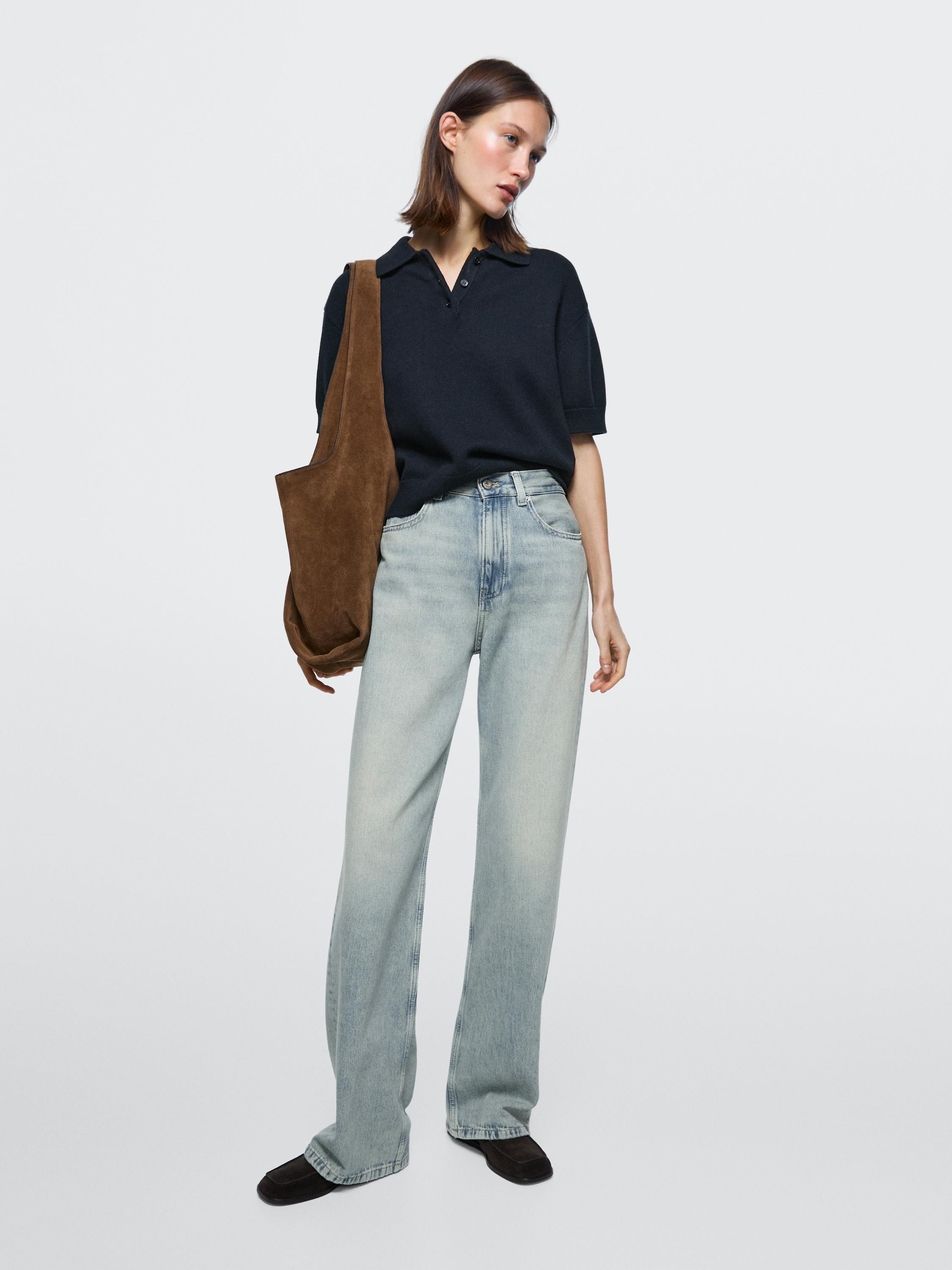 High-waist wide-leg jeans | Massimo Dutti UK