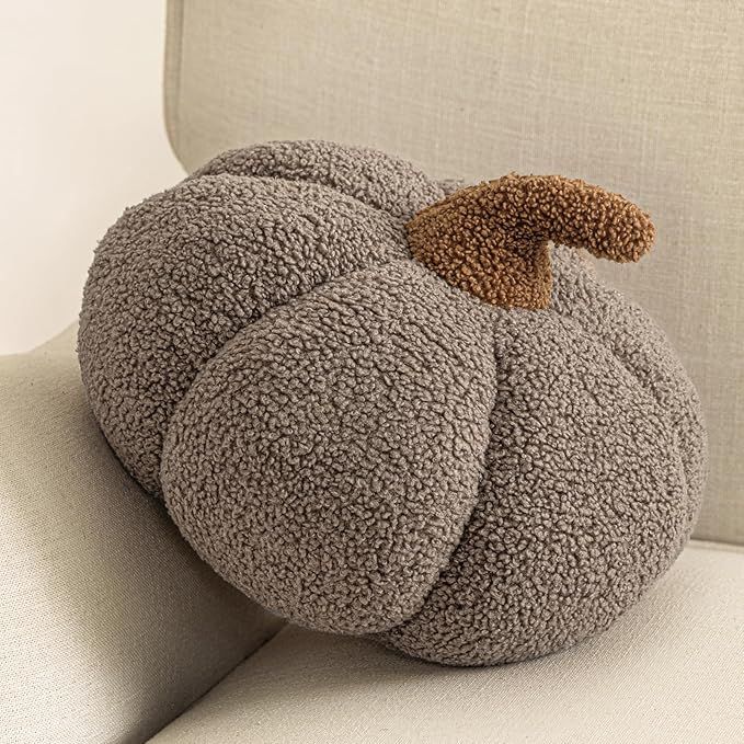 Phantoscope Teddy Fleece Pumpkin Throw Pillows Ultra Soft Sherpa Decorative Cute 3D Shaped Cushio... | Amazon (US)