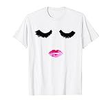 Funny Eyelash and Pink Lips T-shirt, Gift for Girls, Women | Amazon (US)