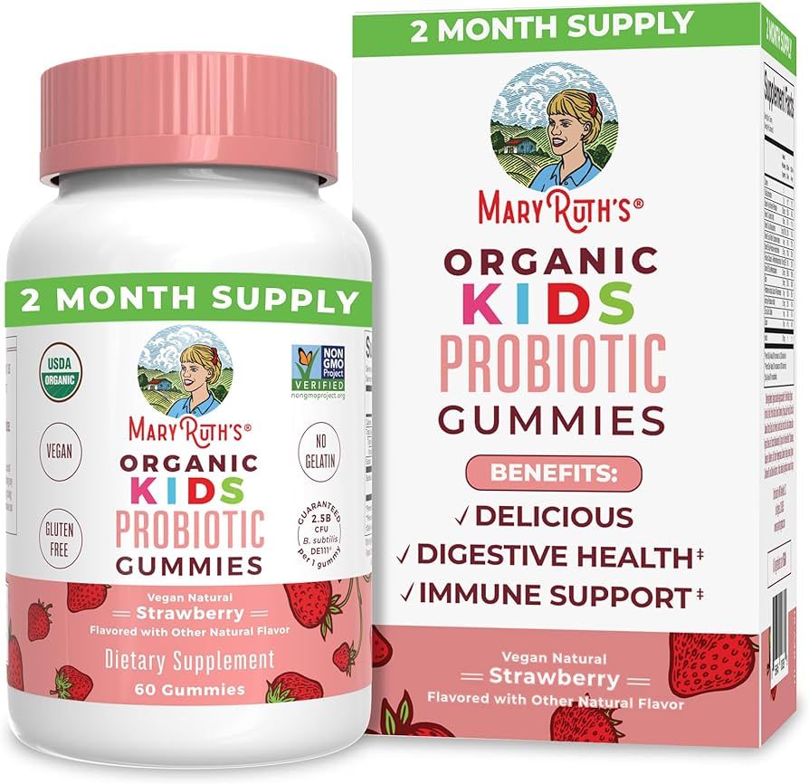 MaryRuth Organics Kids Probiotics for Digestive Health, USDA Organic Probiotic Gummies, 2 Month S... | Amazon (US)