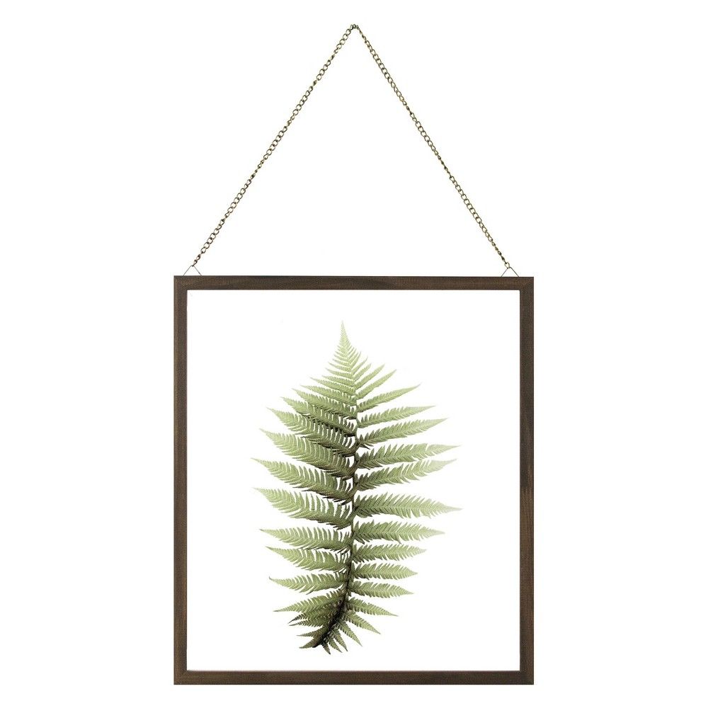 14""x16"" Leaf Framed Wall Poster Print Green - Threshold , Green Brown | Target