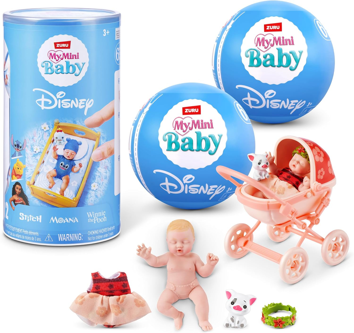 My Mini Baby Disney 2 PACK by ZURU – Collectible Disney Baby Doll Mystery Capsule with Accessories, Realistic Miniature Toy for Girls Ages 3+ | Amazon (UK)