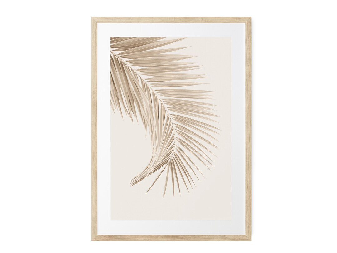 Neutral Beach Wall Art, Beige Palm Print, Neutral Prints, Coastal Home Decor, Minimalist Beach Pr... | Etsy (US)