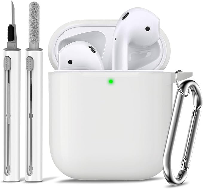 for Airpods Case Cover 2&1 with Cleaner Kit,Soft Silicone Protective Case for Apple AirPods 2nd/1... | Amazon (US)