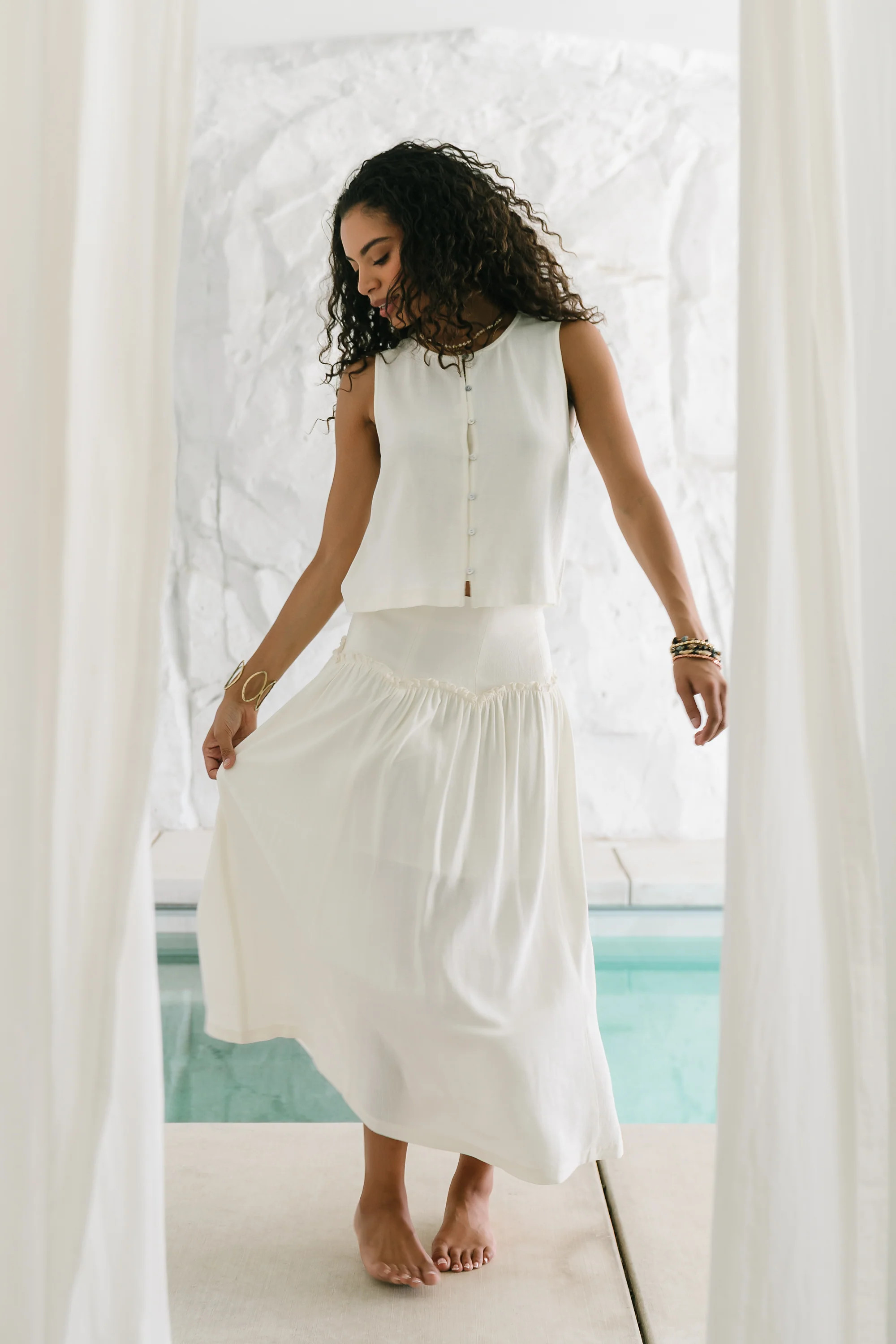 Ray Scallop Maxi Skirt | Böhme US