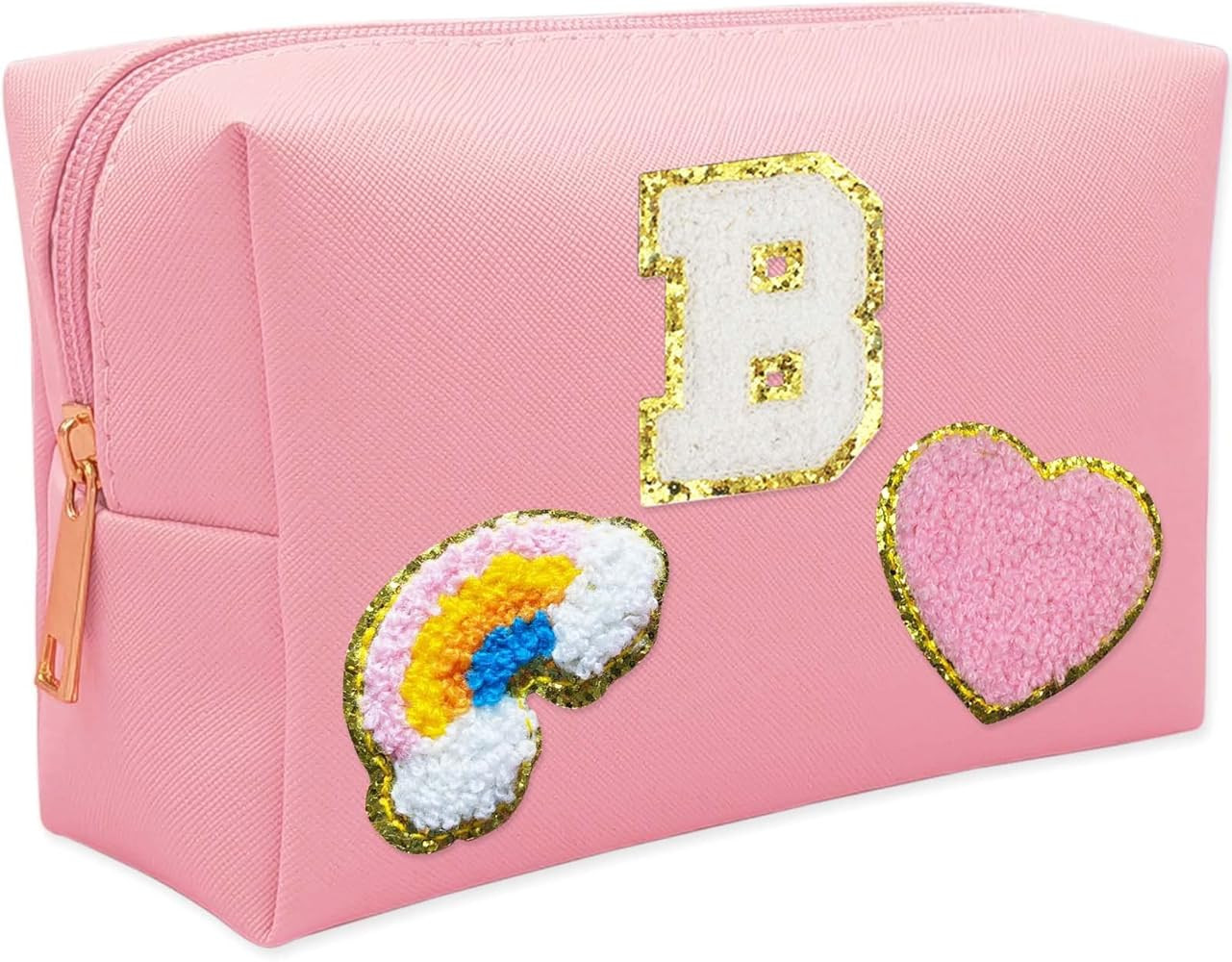 Personalized Inital Preppy Makeup Bag Set with Zipper, Monogram Waterproof Travel Cosmetic Bag fo... | Amazon (US)