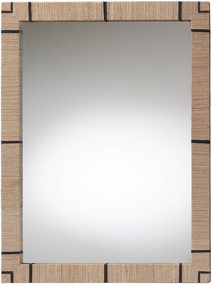 bali & pari Mirai Grasscloth Accent Mirror, Rectangle, Natural/Black | Amazon (US)