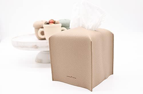 Amazon.com: Tissue Box Cover Holder, Square with Bottom Belt by Carrot's Den - PU Leather Decorat... | Amazon (US)