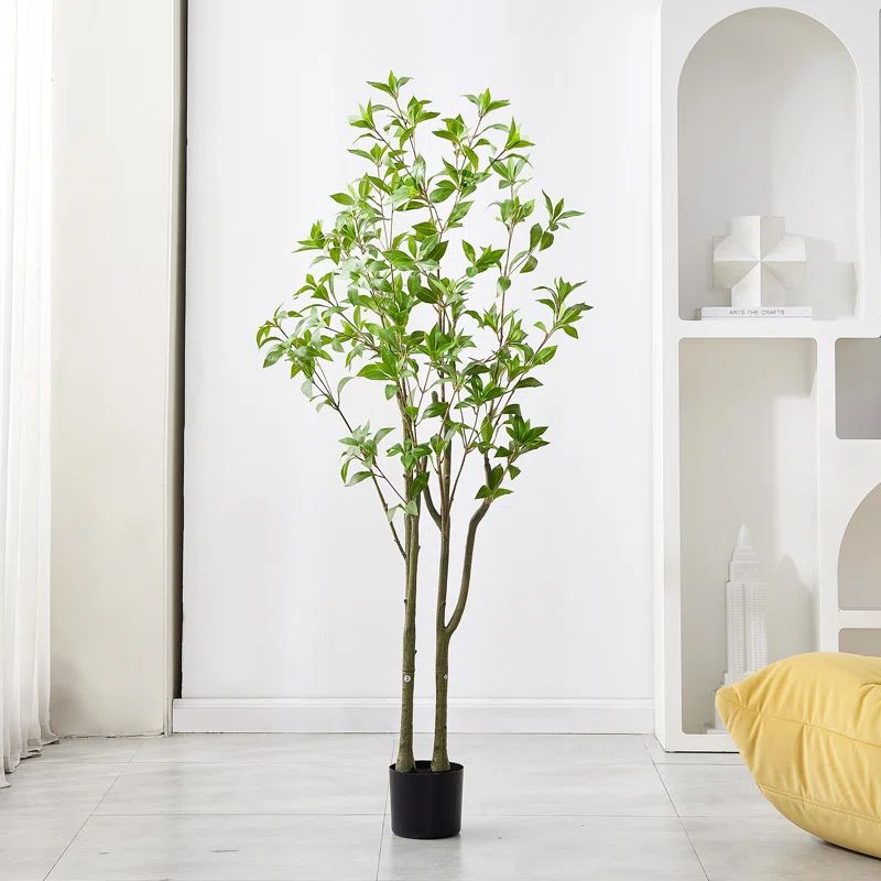 59.06'' Faux Pieris Japonica Tree in Plastic Pot | Wayfair North America