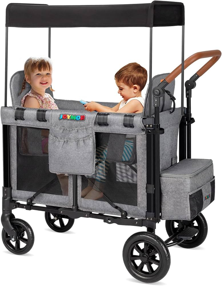 JOYMOR Face to Face 2 High Seats Folding Stroller Wagon for 2 Kids with Protection 5-Point Harnes... | Amazon (US)