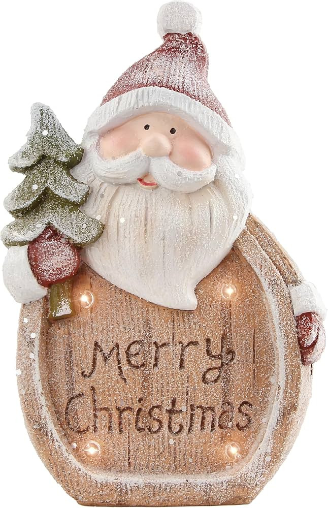 Santa Claus Indoor Christmas Decorations Santa Claus Figurine with LED Lights for Winter Holiday ... | Amazon (US)