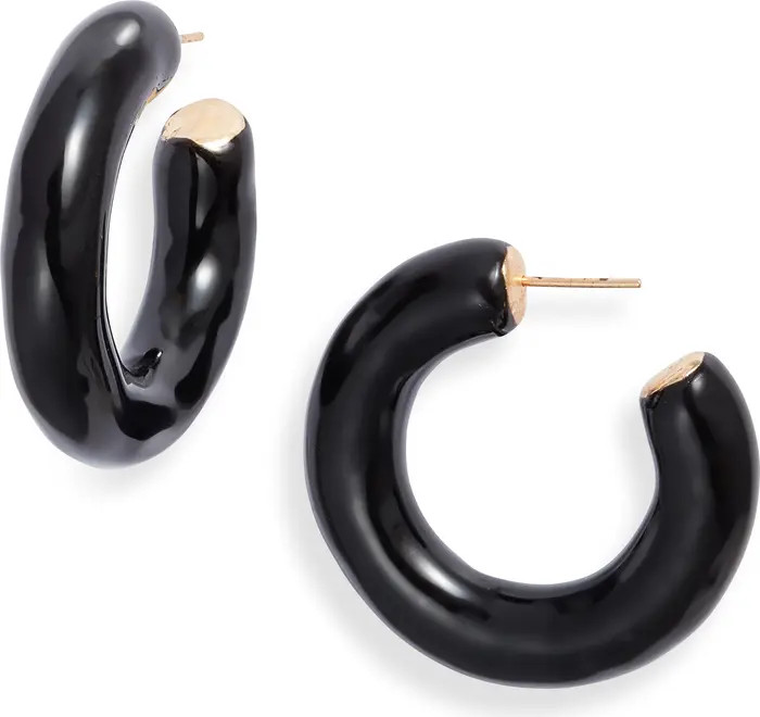 SHYMI Large Enamel Tube Hoop Earrings | Nordstrom | Nordstrom