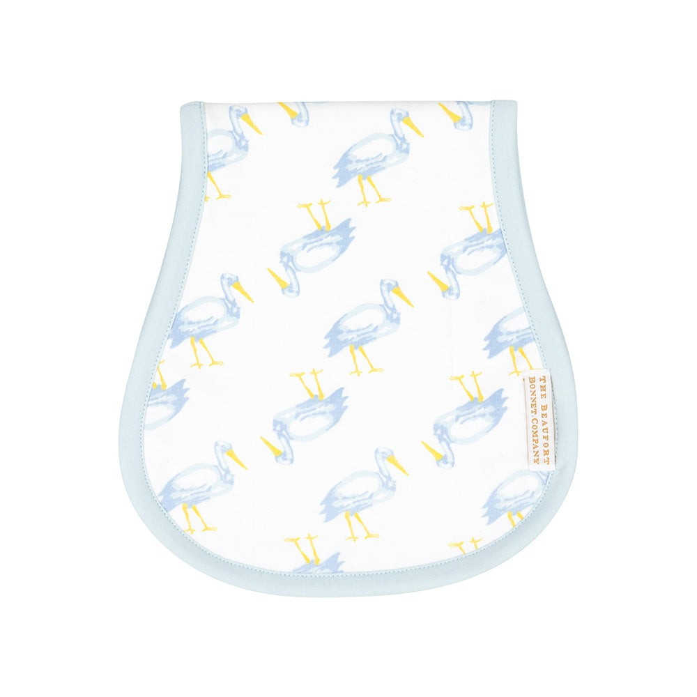 Oopsie Daisy Burp Cloth - Sir Proper Stork with Buckhead Blue | The Beaufort Bonnet Company