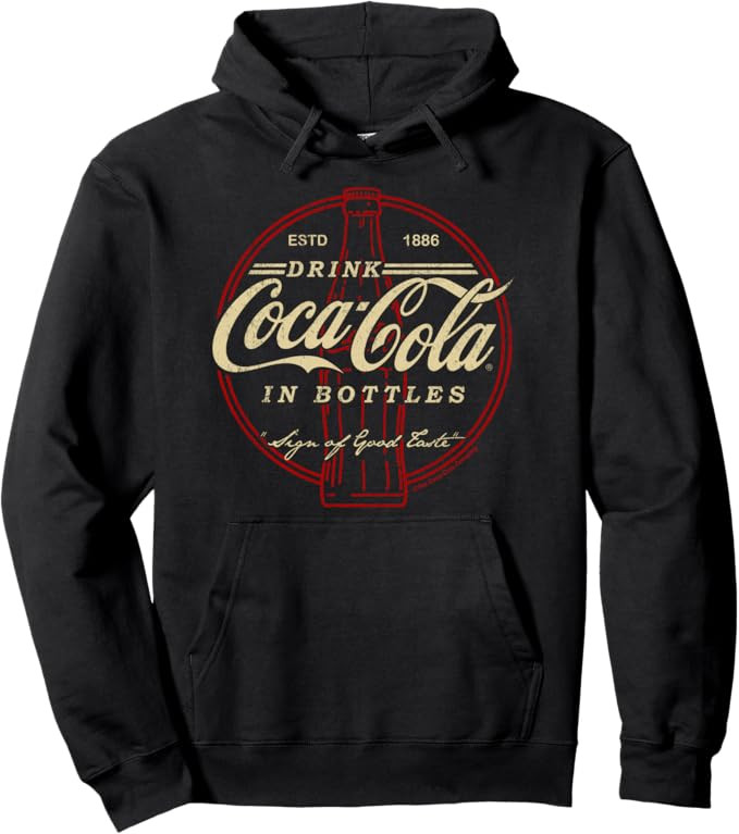Coca-Cola Drink In Bottles Vintage Logo Pullover Hoodie | Amazon (US)