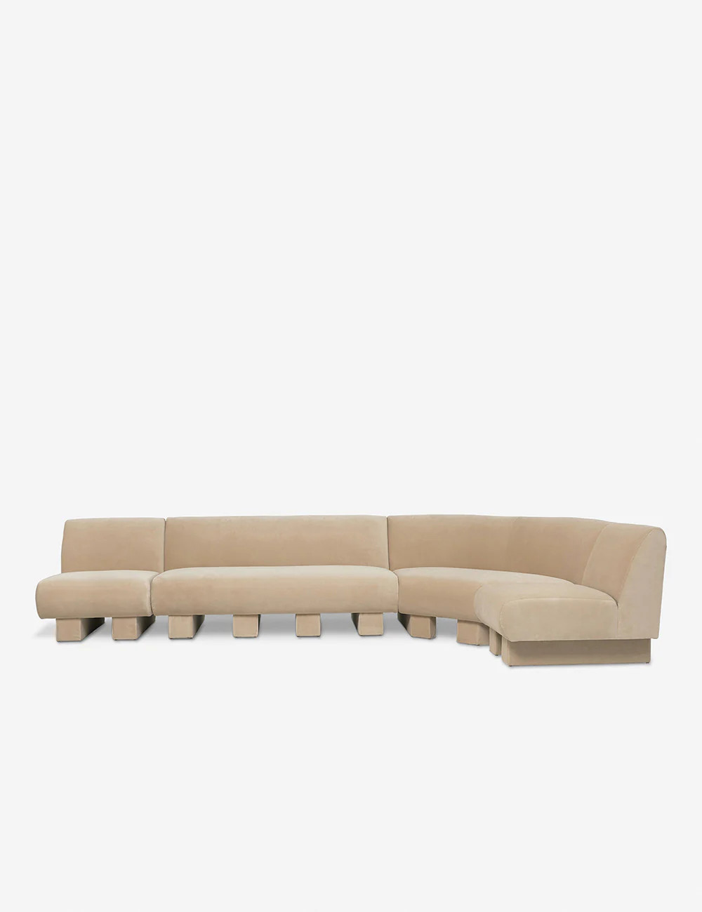Lena Sectional Sofa by Sarah Sherman Samuel, Brie Velvet 142"W | Lulu and Georgia 